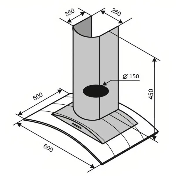 Фото - Витяжка декоративна Ventolux FERRARA 60 INOX (900) PB